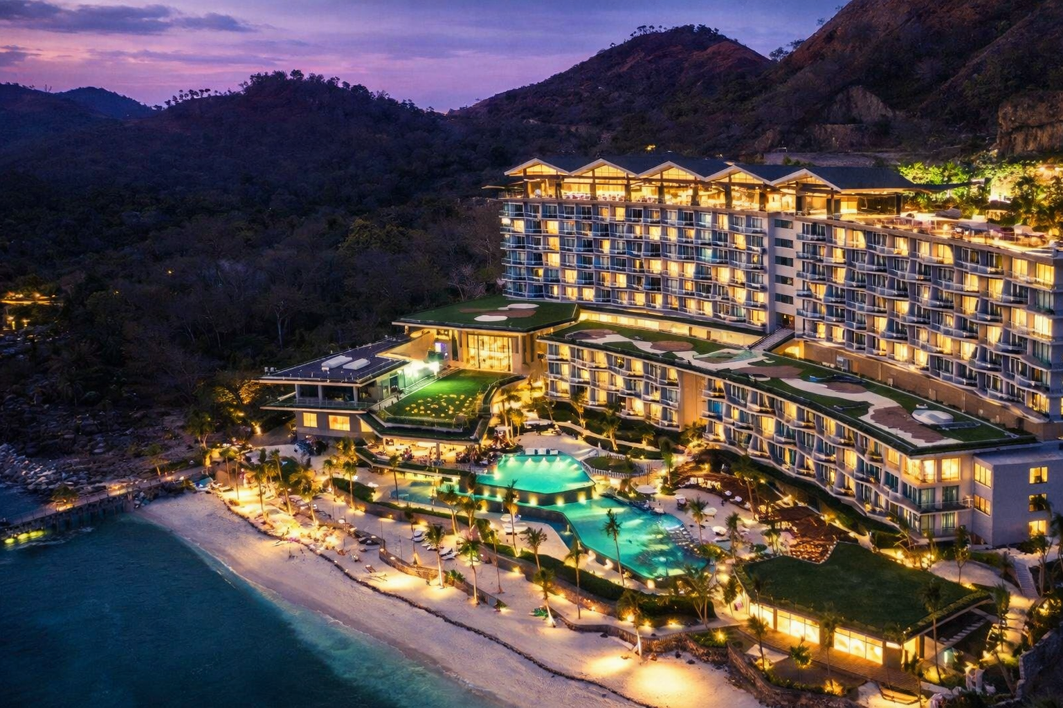 Resort dan laut biru di Labuan Bajo